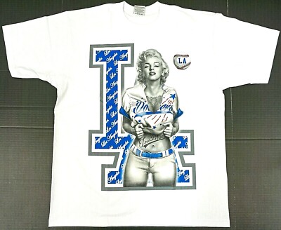 LOS ANGELES T-shirt LA Baseball Marilyn Monroe Tee 100% Cotton