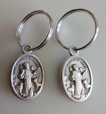 Catholic Lot 2 x St Francis of Assisi Protect my Pet Tag Collar Medal Oval