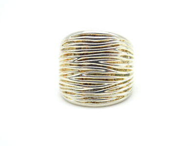 Ross Simons Sterlingsilber breite Rippen plissiertes Design Ring Größe 5,25