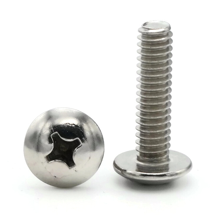 Vis Mécaniques Phillips Tête Bombée Inox #8-32 X 3/8 – Lot De 100, Acier Inoxydable, Argent