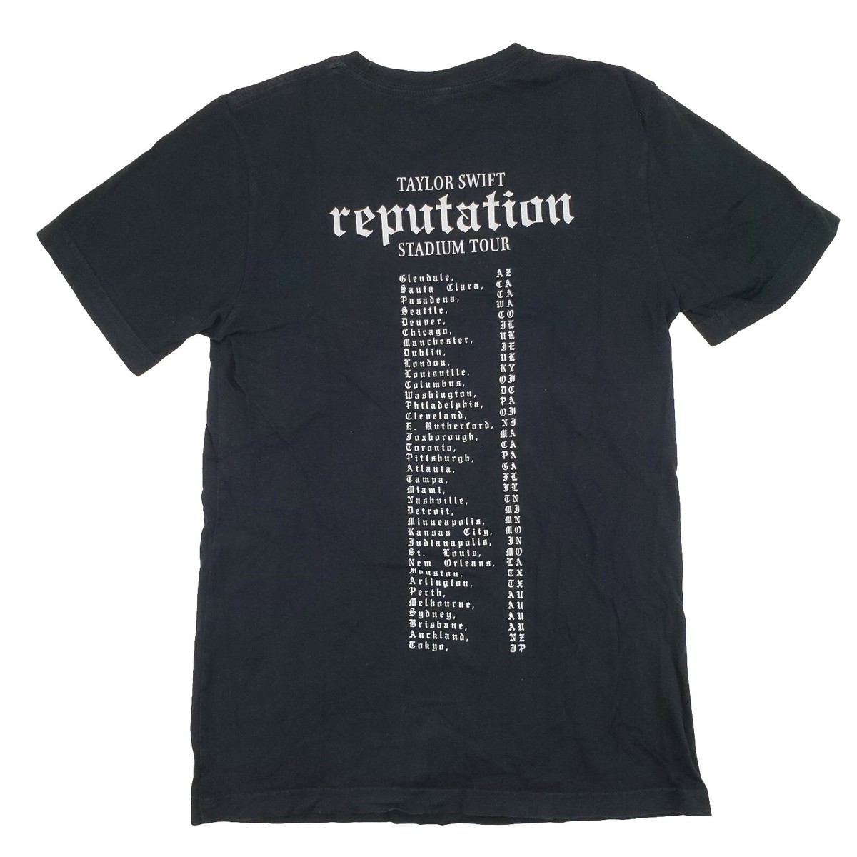 Taylor Swift Reputation Tour Tシャツ 2018 Taylor Swift The 1989 World Tour Black T-Shirt Concert Merch