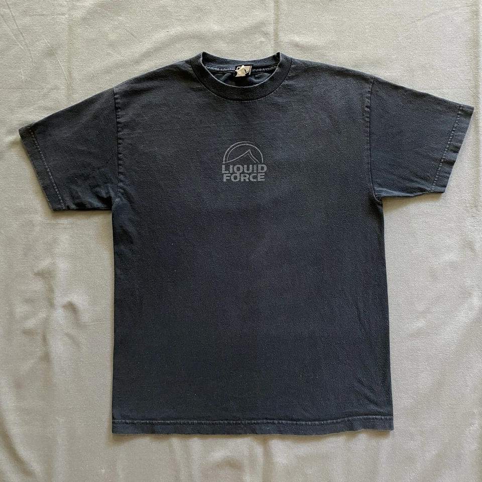 Camiseta De Colección Liquid Force Para Hombre Mediana Negra Wakeboard Surf Skate EE. UU. 90s Y2k Foto 2 de 4