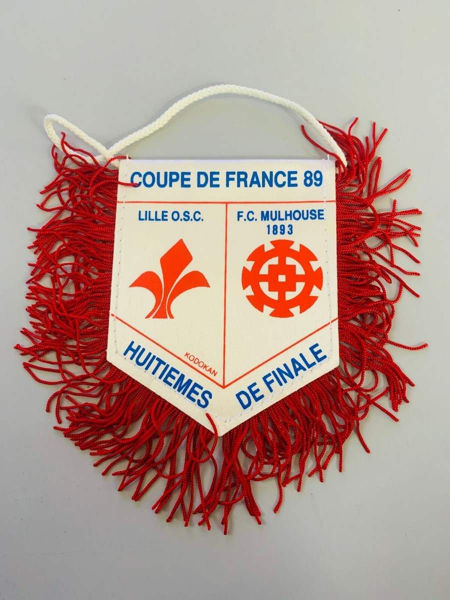 Fanion Vintage Lille OSC - FC Mulhouse - Coupe De France 1989 - Collection Foot