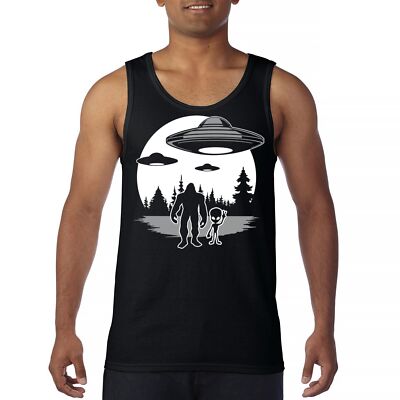 Best Friends Alien Bigfoot Moon Tank Top Space UFO Sasquatch Believe Men's Top