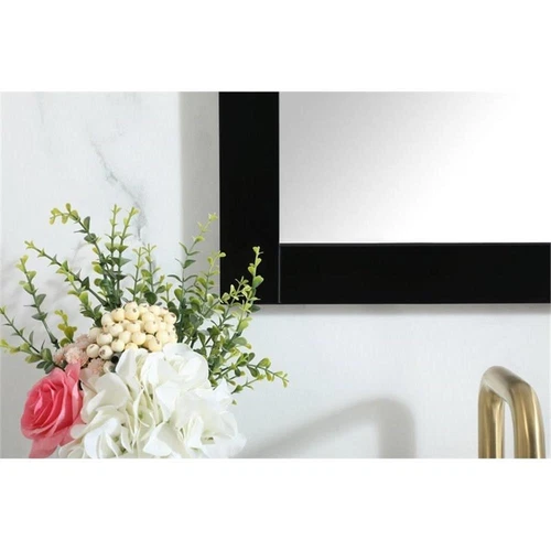 Elegant Decor Aqua 18x32" MDF Wood and Metal Vanity Mirror in Black - Picture 6 of 8