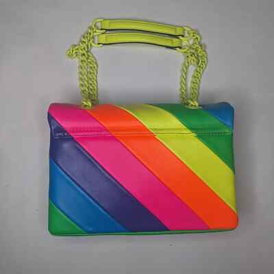 KURT GEIGER Brixton Lock Bag in Neon Rainbow New With Tag Retail