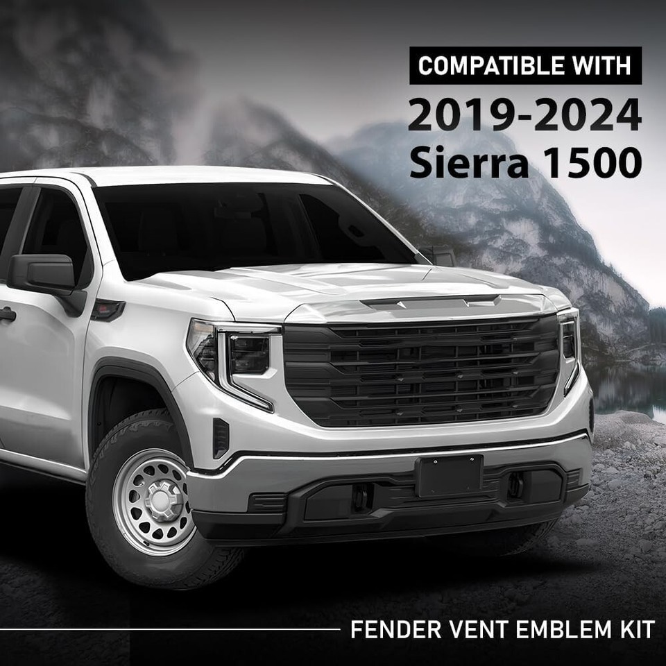 Fit 2019-2025 GMC Sierra 1500 Fender Vent Emblem Kit 86532094 Duramax ...