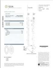 GIA Certificate 1.00ct Marquise Shape Cut Diamond with F color and SI1 Clarity 3355.55 per carat