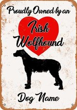 METAL SIGN - CUSTOM DOG NAME - Irish Wolfhound - Vintage Look