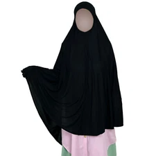 Muslim Women Instant Hijab Khimar One Piece Slip On Ready Prayer Scarf Shawl