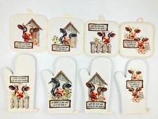 GiftRx Funny Farmhouse Snarky Cow Pot Holder, Oven Mitt (Right Hand), 4 Designs