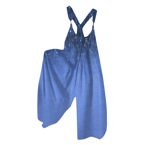 Women's Floral Jumpsuit Baggy Dungaree Ladies Summer Romper Playsuit Overalls - Picture 24 of 48