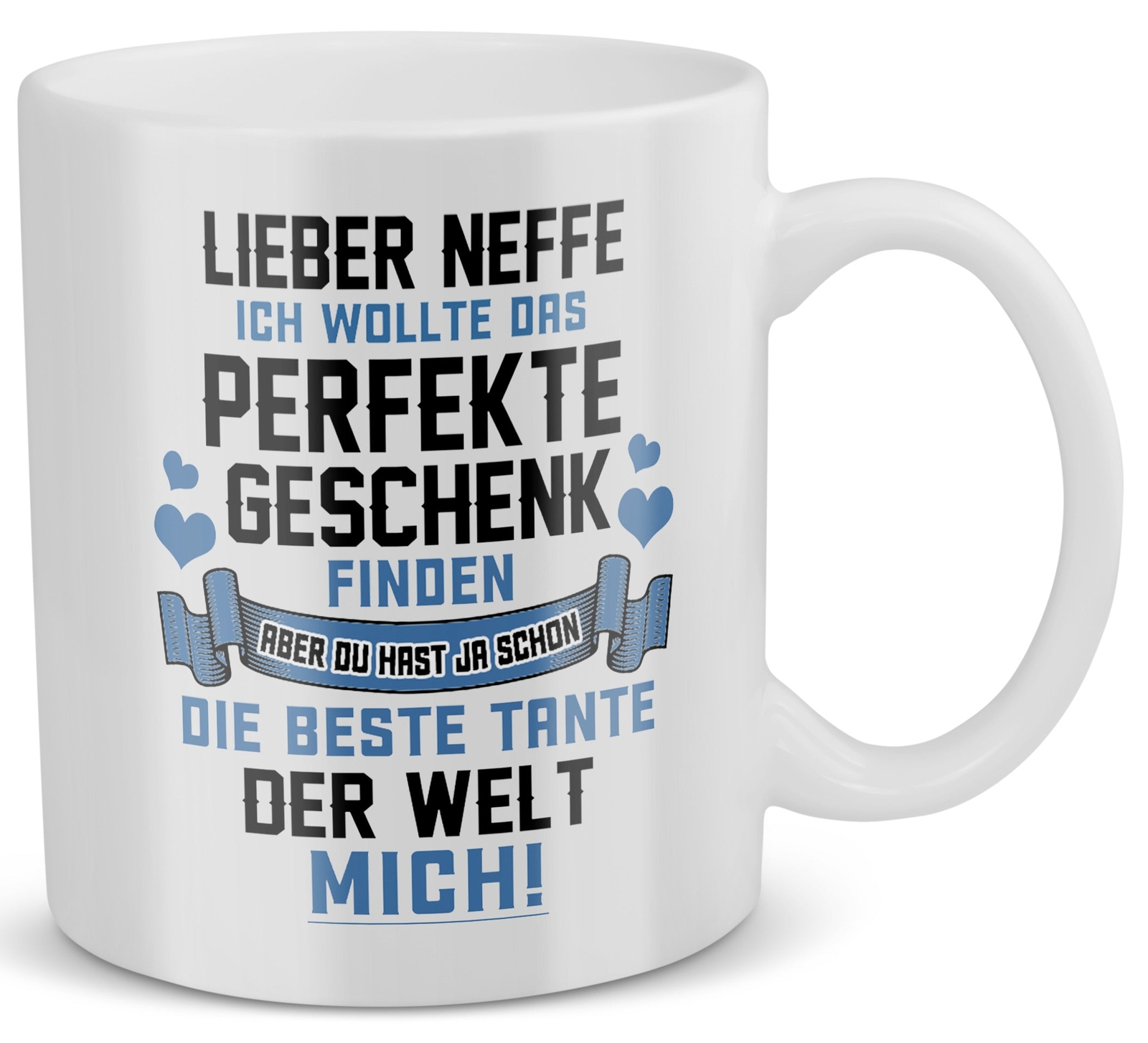 Neffe Geschenk v. Tante 18. Geburtstag Jungs Tasse Abitur Weihnachten Firmung