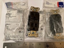 DUAL NEMA 5-15R  6-15R DUPLEX RECEPTACLES 3 MADE IN USA - EAGLE ELECTRIC