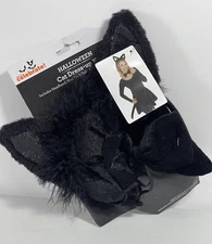 Way to Celebrate Halloween Costume CAT Accessory Kit Headband Bow Tie Tail  