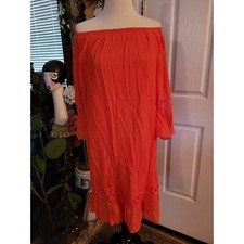 New Shift Dress Summer Casual Nectarine Pink Lace Large on or off Shoulder