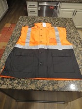 Reflective Apparel High Visibility Orange Waterproof Safety Parka / Coat XL NWT