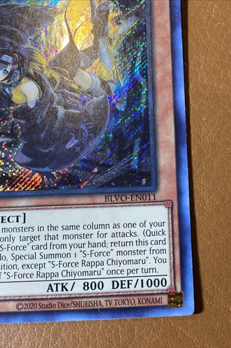 S-Force Rappa Chiyomaru BLVO-EN011 Secret Rare YUGIOH w/ official sleeve - Picture 5 of 9