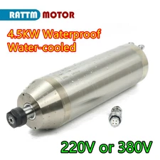 Waterproof 4.5KW Water Cooled Spindle Motor ER20 24000rpm 4 Bearings 220V 380V