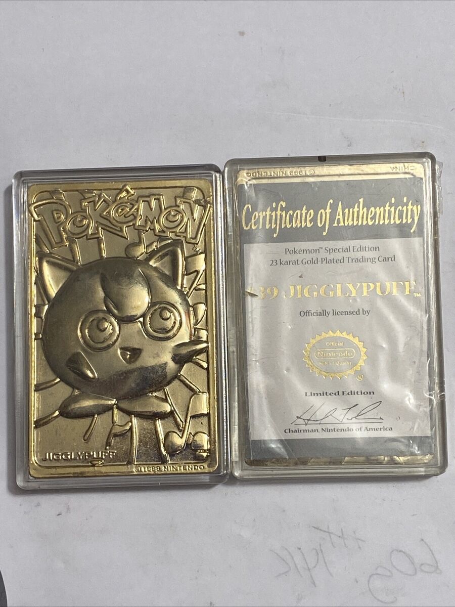 Burger King Pokemon 23K Gold Plated Trading Card Jigglypuff Burger King Pokemon 23K Gold Plated Trading Card Jigglypuff