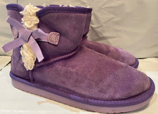 Koolaburra By Ugg Victoria Mini Boots Kids Girls Size 4 Purple Zip Bow