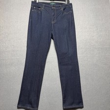 Lauren Ralph Lauren Womens Straight Leg Dark Wash Indigo Denim Jeans Size 10