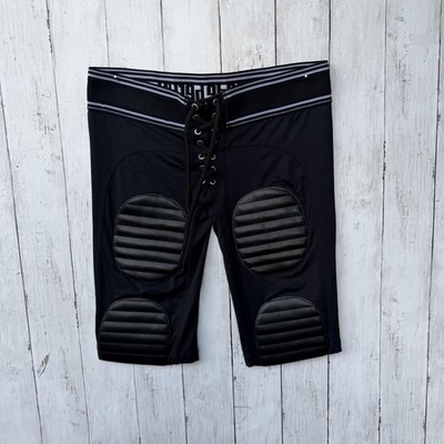 Barcode Berlin Shorts Mens 31 Black Padded Biker Lace Up Elastic Waist Stretch