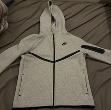 Nike Men s Gray Full-Zip Hooded Hoodie w/ Poc...