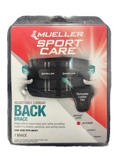Mueller Sports Medicine Adjustable Lumbar Back Brace One Size Fits All, NEW DS