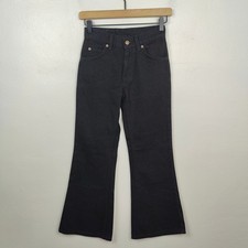 Vintage 90s Levis Flare Jeans Girls 10 Black Wash Bell Bottoms 31319