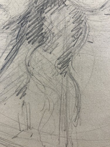 Dessin impressionniste légendé préparation tableau Entourage de P. César HELLEU - Bild 12 von 12