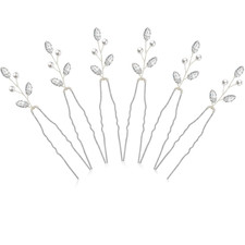 6 Pieces Pearl Crystal Bridal Hair Pins Rhinestone Flower Wedding Hair Pins Prom
