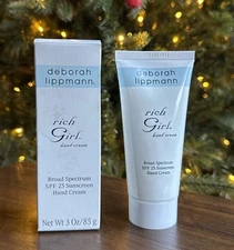 Deborah Lippmann Rich Girl Hand Cream SPF 25 Sunscreen 3 oz New in box exp 8/26
