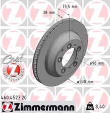 Bremssatz (2 Bremsscheiben) ZIMMERMANN 460.4523.20 PORSCHE CAYENNE (9YA)