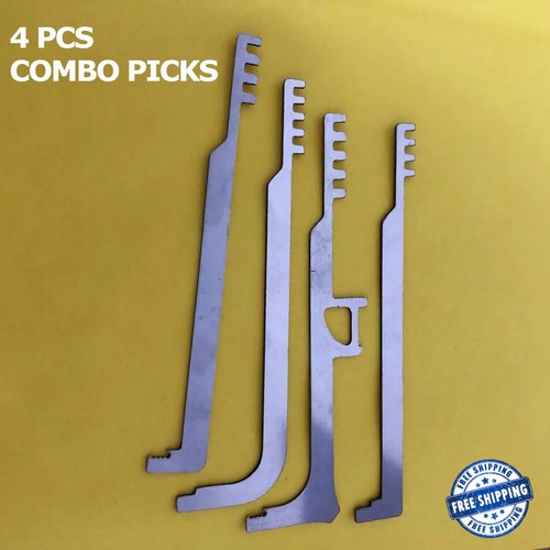 4pc Stainless Steel Comb Picks for Lock Out Police Fireman Locksmith ...
