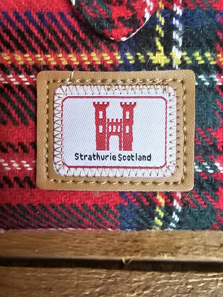 Cartera Strategies Scotlan Grande Roja/Azul/Verde/Negro Cremallera a Cuadros/Cierre de Botón Foto 3 de 4