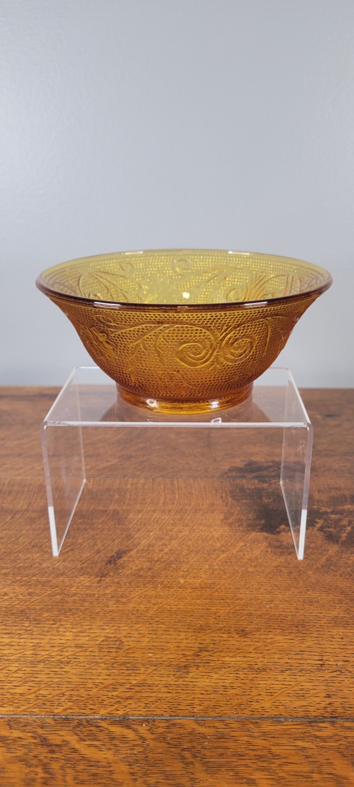 Tiara Amber Sandwich Glass 5 1/2