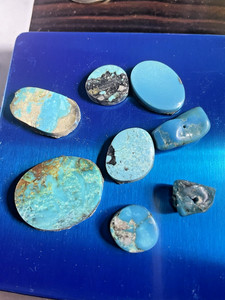 Turquoise stones polished in varying sizes 30.688 oz total weight