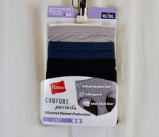 Hanes Womens 3 PACK Comfort Period Underwear Assorted Colors Size 10/3XL
