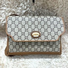 GUCCI Shoulder Bag Brown PVC Leather GG Supreme Old Vintage From JAPAN