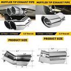 Car Stainless Steel Exhaust Rear Tail Pipe Muffler Tip Round Chrome Accessories