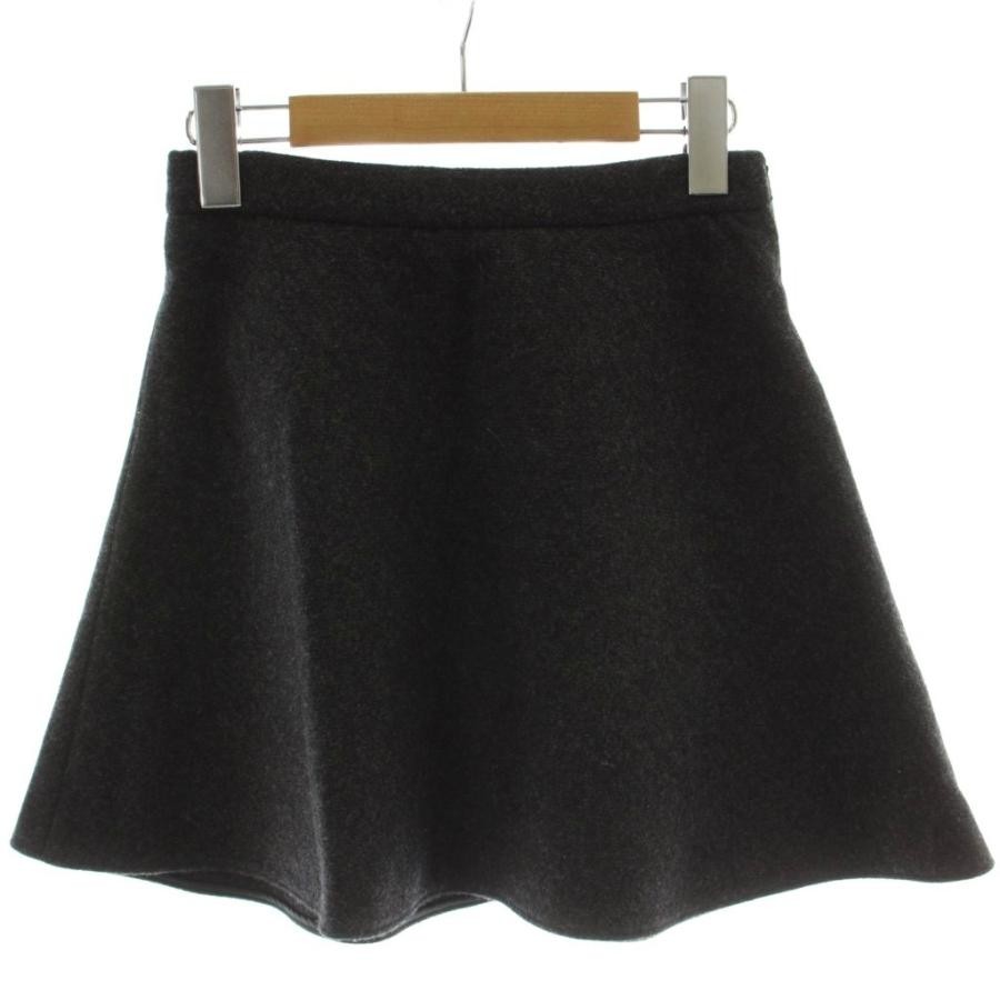 Miu Miu Flared Mini Skirt Gray Wool Size 36 Ladies
