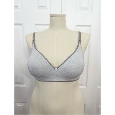 Soma Gray Pull-On Embraceable Reversible Lounge Bralette Blurred Heather M