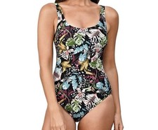 Ocean Pacific Womens XL Tropical Floral Leaf One Piece Swimsuit Resortcore Beach