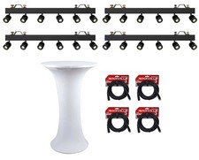 4 Chauvet DJ Pinspot Bar DMX 24 Independant Pinspot Lights Club Table Cables