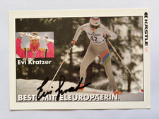 original signierte Autogrammkarte Skilanglauf Evi Kratzer