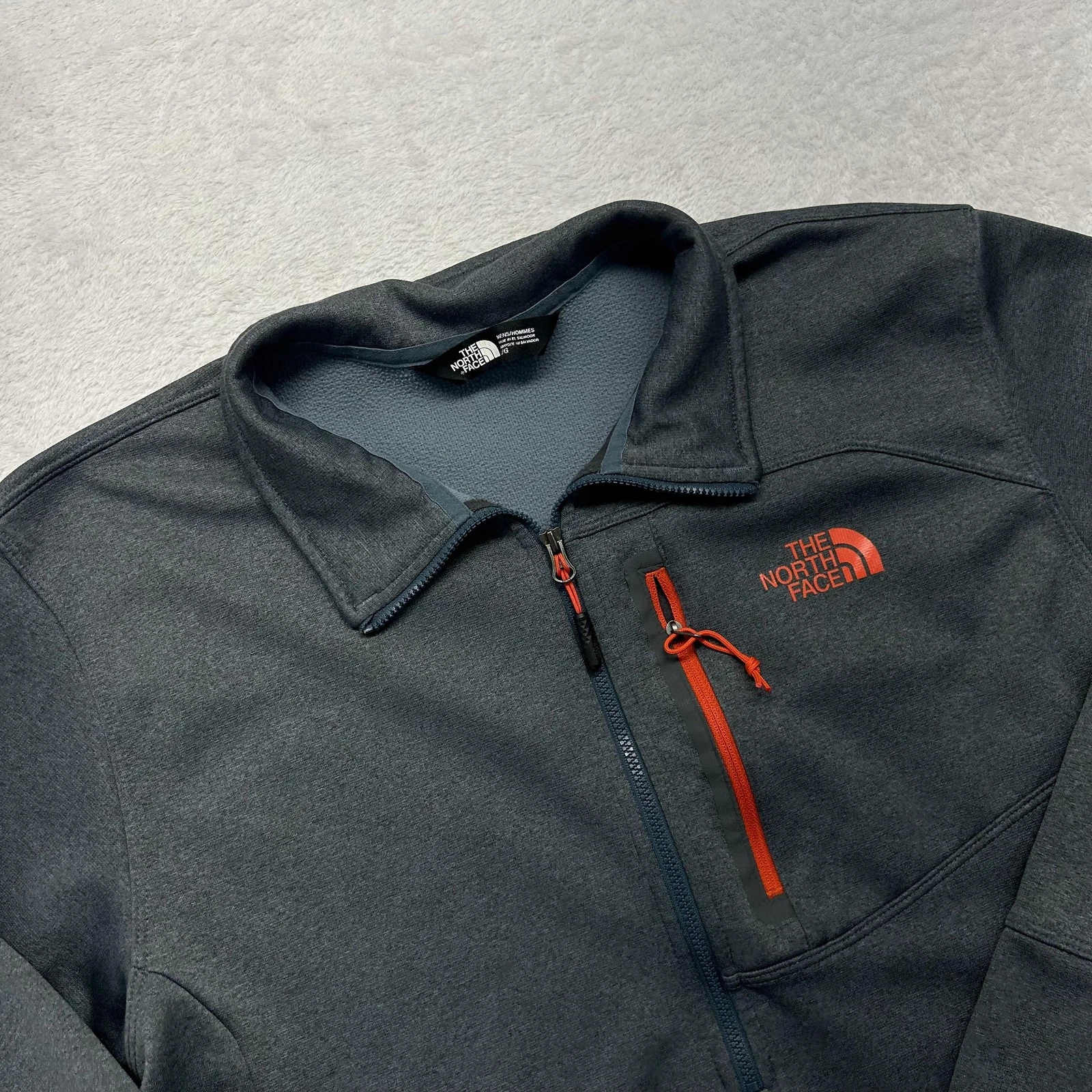 The North Face Pullover Mens L Gray 1/4 Zip Fleece Long Sleeve Hiking Top