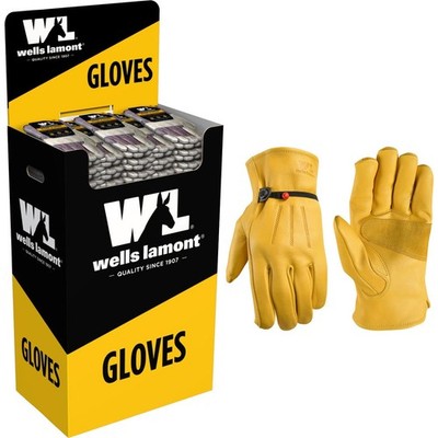 Gants Vintage Wells Lamont – Cuir De Vache Véritable, Daim Marron, Taille Moyenne, Neufs De Stock