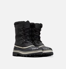 Image of Sorel Caribou Men's Waterproof Boots Black, Dark Stone NEW
