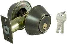 MintCraft DL82 Antique Brass Finish Double Cylinder Deadbolt, 699-5229